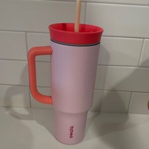 Owala Pink and Red Travel Mug